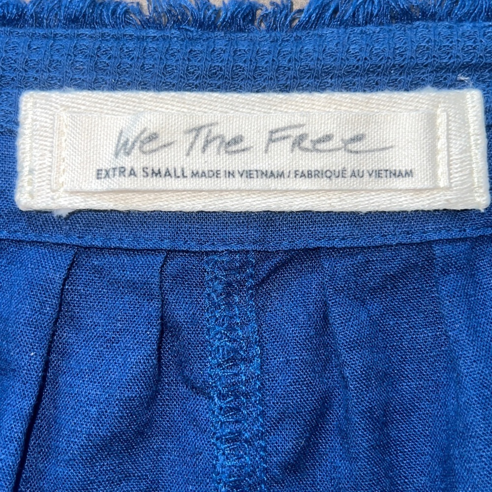 Free People Beating Hearts Pullover Windbreaker Top Navy combo XS - Picture 15 of 16